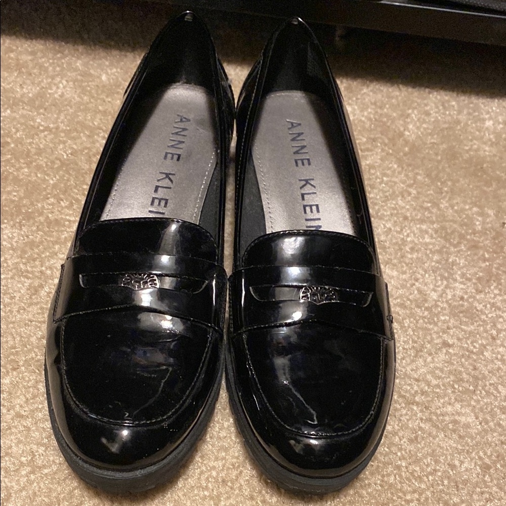 Anne Klein Black Flats Timeless Penny Loafers